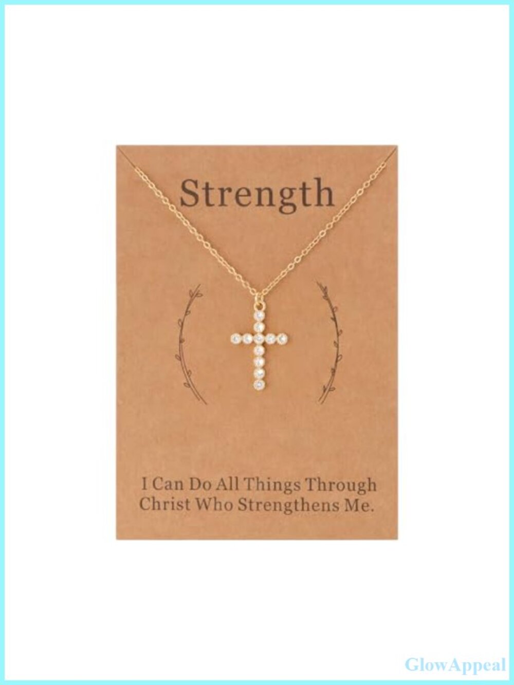 Gold Plated Cubic Zirconia Cross Pendant Necklace 18in + 2in Extender